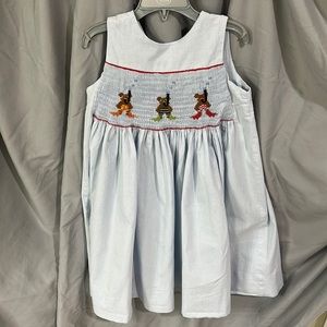 Summer cotton wrap around smocked dress